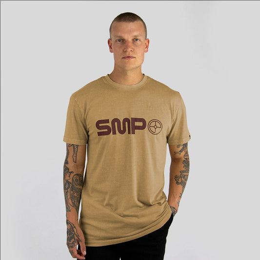 MAYHEM SMP mens s/s pigment wash tee CAMEL P/W - smpclothing